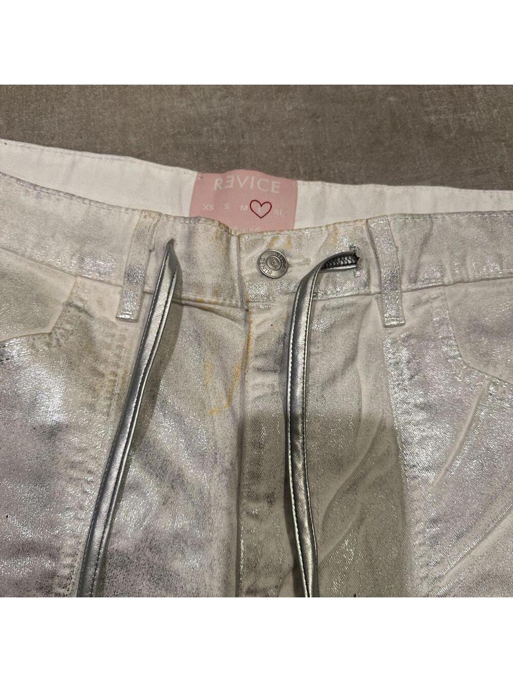 Revice Denim Silver Metallic Cargo Pants - Picture 3 of 5